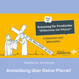 Zeichnung von Jesus mit dem Kreuz auf dem Weg zur Kreuzigung
