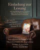Ein brauner Ledersessel auf dunklem Hintergrund: Einladung zu einer Autorenlesung am 5. Juni 2026