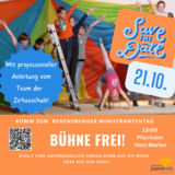 Einladung zum Regensburger Ministrantentag 2023 mit Kindern auf einer Leiter